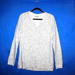 Bobbie Brooks Ladies V-Neck Sweatshirt Gray Large